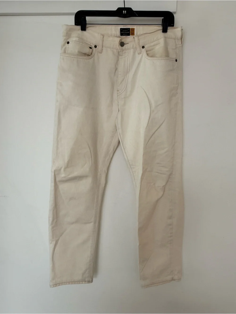 Collectors item these Ecru J. Crew Slim Straight Jeans in Off-White/Cream